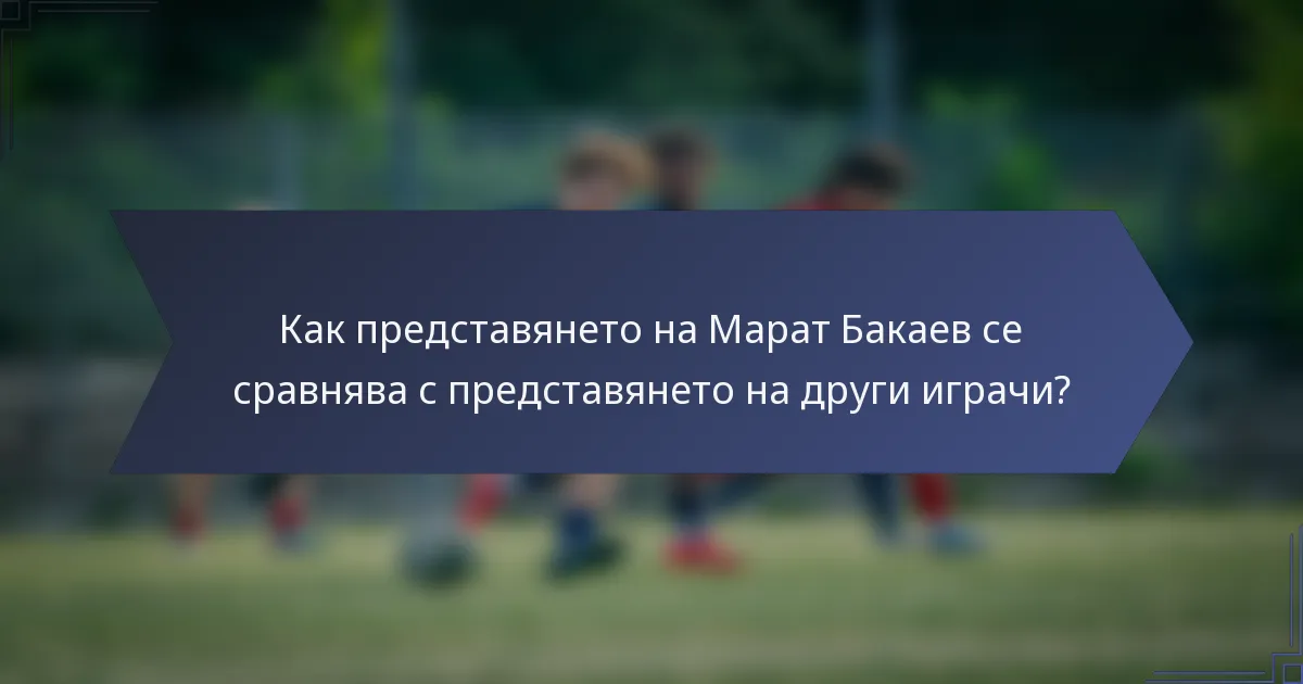 Как представянето на Марат Бакаев се сравнява с представянето на други играчи?