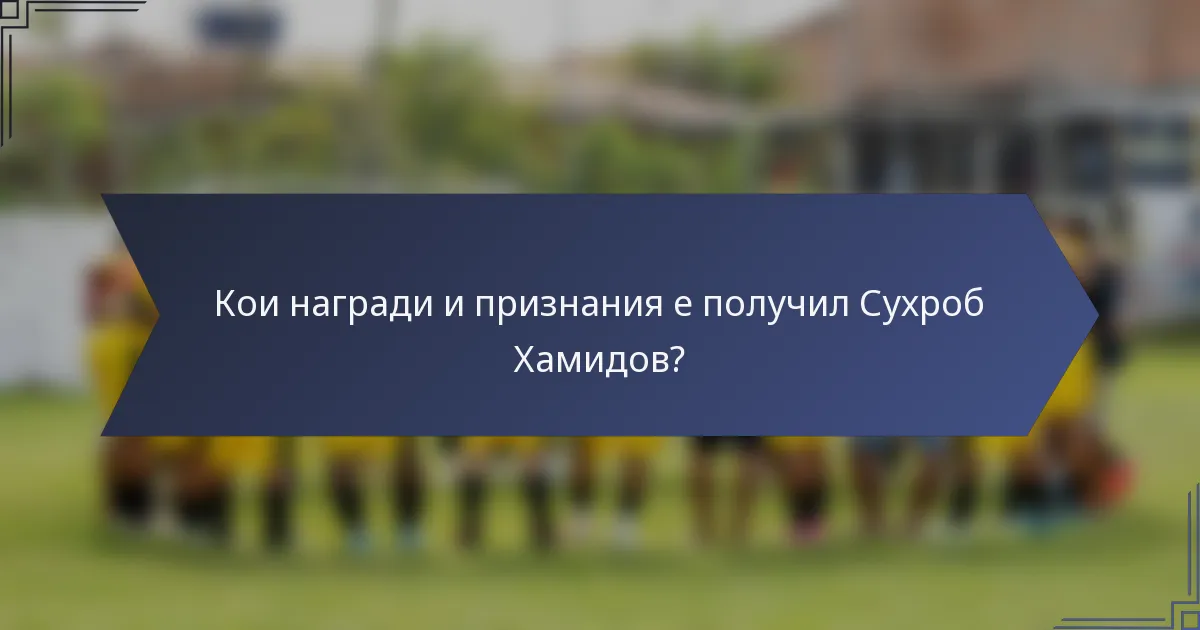 Кои награди и признания е получил Сухроб Хамидов?